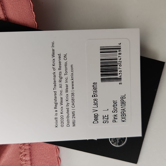 KNIX NWT Lace Deep V Bralette Large pink - Picture 5 of 6